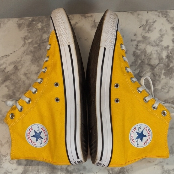 Converse All Star Yellow High-Top Sneakers , Women's 11.5 , Mens 9.5 - Picture 5 of 10